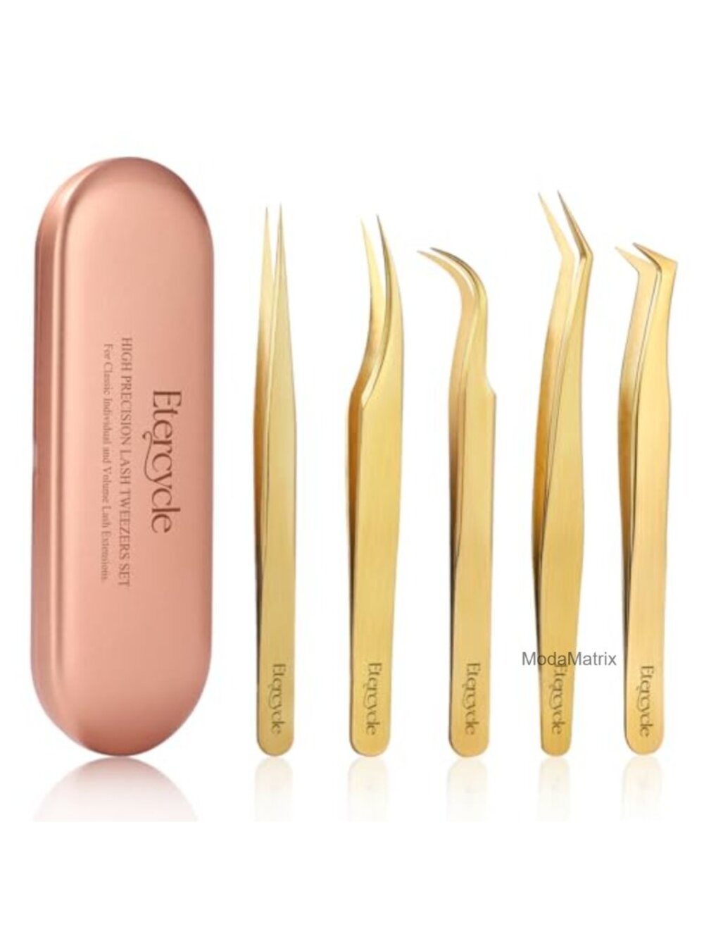 5 Pc High Precision Lash Tweezers Set for Eyelash Extensions